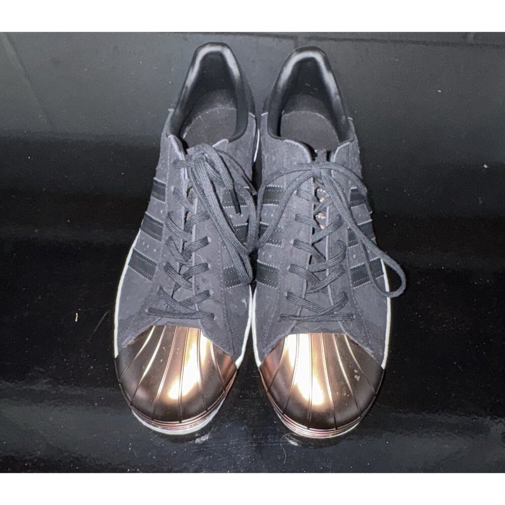 Adidas Superstar 80s Metal Toe Black Rose Gold Womens Athletic Shoes Size 10.5 - Picture 4 of 8